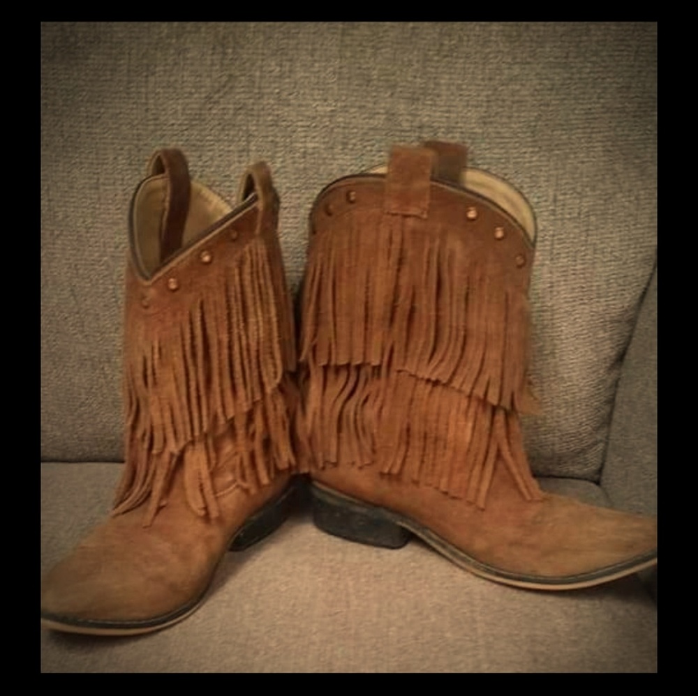 Cowboy fringed boots